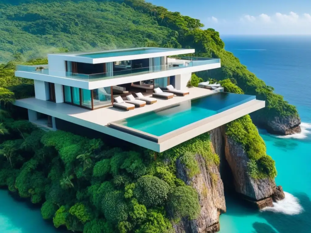 Villa de lujo en acantilado: paraíso tropical en Asia Villa de lujo con vista al mar en isla del Sudeste Asiático, ideal para inversiones inmobiliarias