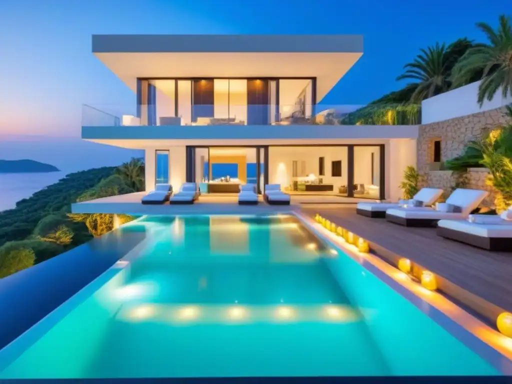 Villa de lujo con piscina infinita frente al mar Mediterráneo Villa de lujo con vistas al mar Mediterráneo, piscina infinita y diseño contemporáneo para rentabilidad villa vacacional internacional