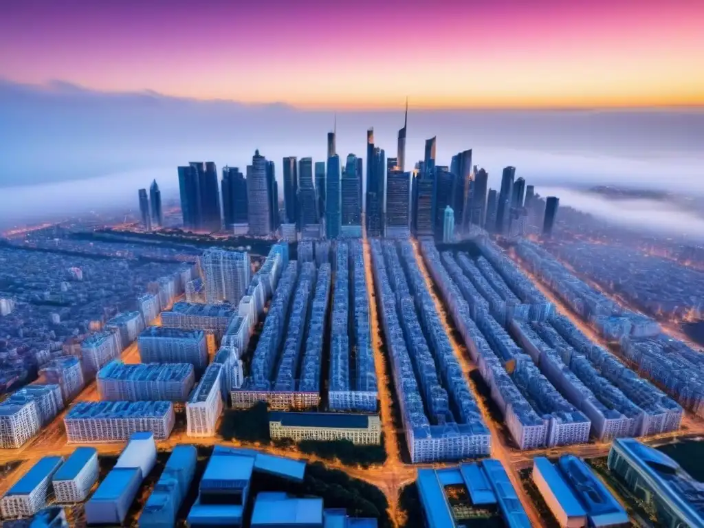 Innovación arquitectónica en mercado emergente: visión estratégica Vista aérea de una ciudad innovadora en mercados inmobiliarios no convencionales