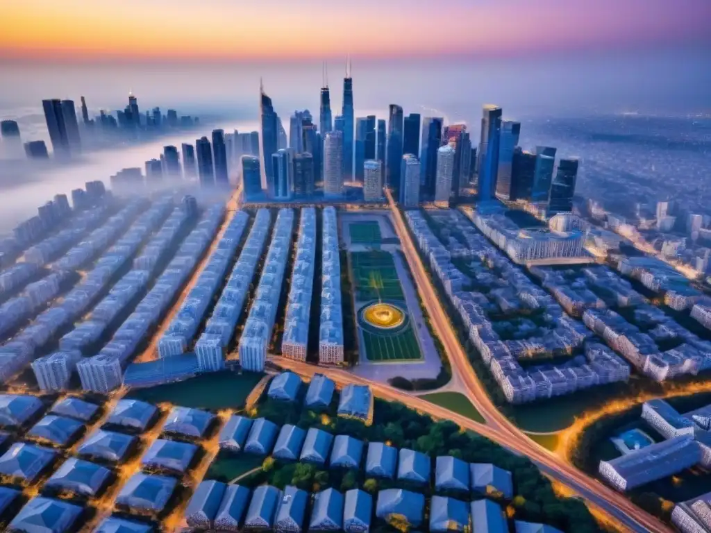 Panorámica urbana: inversión inmobiliaria en la ciudad Vista aérea de una ciudad vibrante con los mejores nichos de inversión inmobiliaria