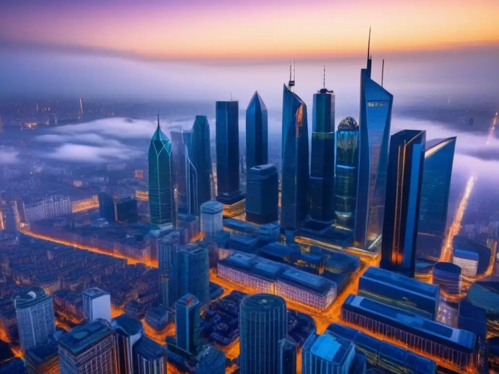 Cityscape postBrexit: Oportunidades inmobiliarias en auge Vista aérea detallada de una ciudad futurista y histórica, simbolizando oportunidades en inversiones inmobiliarias post Brexit