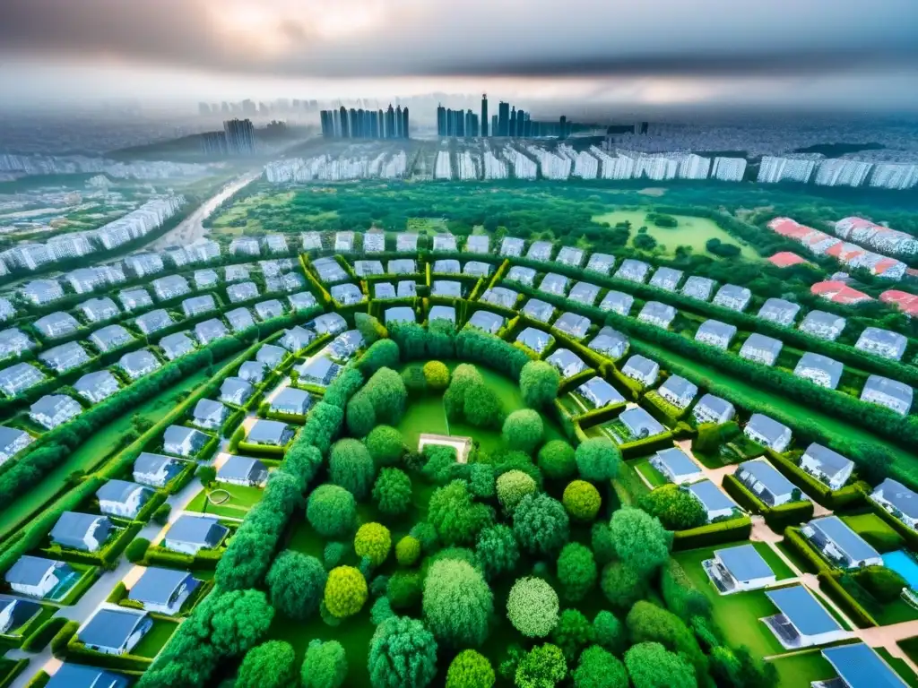 Complejos residenciales modernos: diversidad arquitectónica global Vista aérea detallada de complejos habitacionales modernos en diferentes países, contrastando estructuras y paisajes urbanos