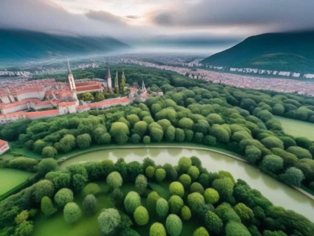 Vista aérea detallada de Cluj-Napoca: historia y modernidad Vista aérea detallada de Cluj-Napoca en Rumania, mezcla de arquitectura histórica y moderna, reflejando el potencial inmobiliario en Europa del Este