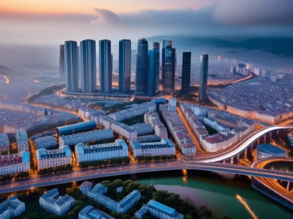 Contraste arquitectónico en Franja: tradición y modernidad Vista aérea de la Franja: historia y modernidad se fusionan en este enclave de inversiones inmobiliarias en la Franja