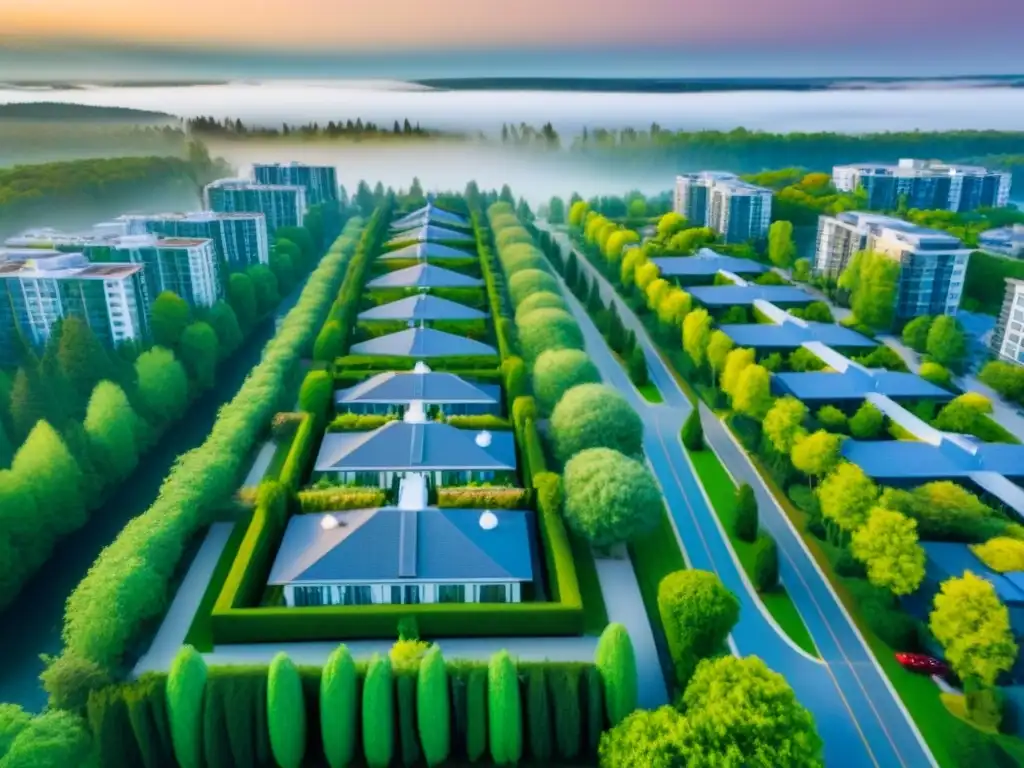 Condominios modernos en ciudad canadiense: inversión segura y próspera Vista aérea impresionante de condominios modernos y seguros en una vibrante ciudad canadiense