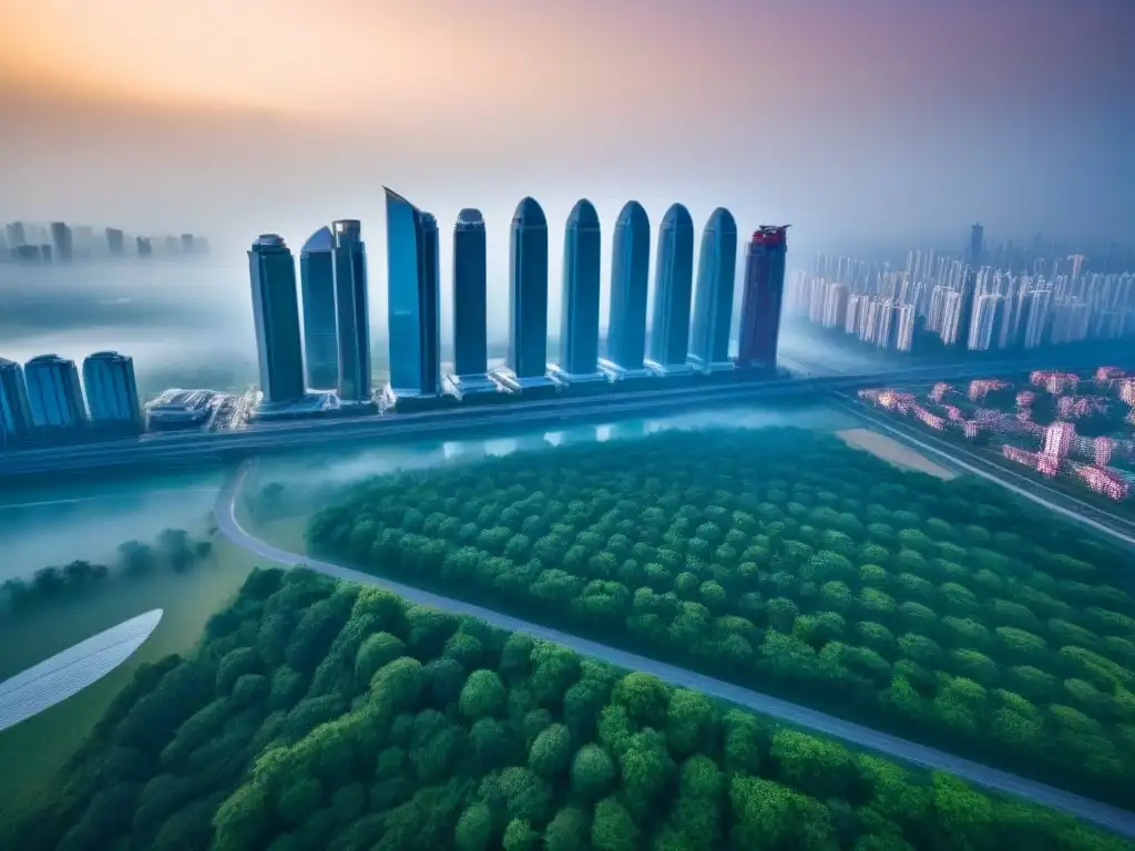 Desarrollo inmobiliario vanguardista: oportunidades de inversión únicas Vista aérea impresionante de un desarrollo inmobiliario integrado, con arquitectura moderna en una ciudad vibrante