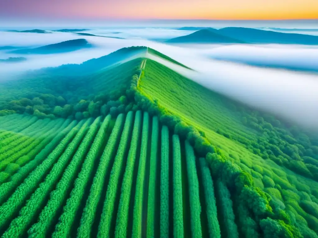 Inversión en tierras virgenes: potencial de desarrollo Vista aérea moderna de extensos terrenos verdes sin desarrollar, ideal para invertir en terrenos sin desarrollar
