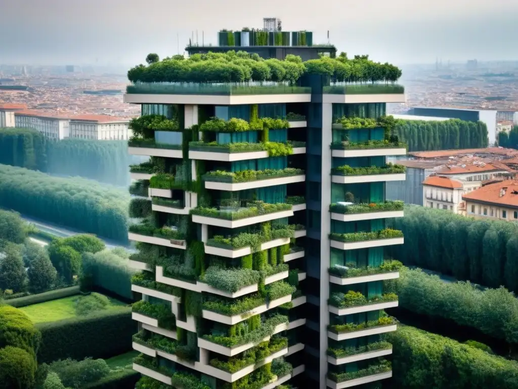 Torres Bosco Verticale: Arquitectura sostenible en Milán Vista aérea de las Torres Bosco Verticale en Milán, Italia, destacando la arquitectura sostenible en desarrollos internacionales