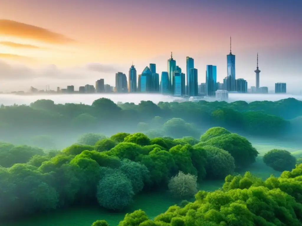 Transformación urbana: ciudad verde y sostenible en 8k Vista de una ciudad moderna con infraestructura sostenible y espacios urbanos verdes