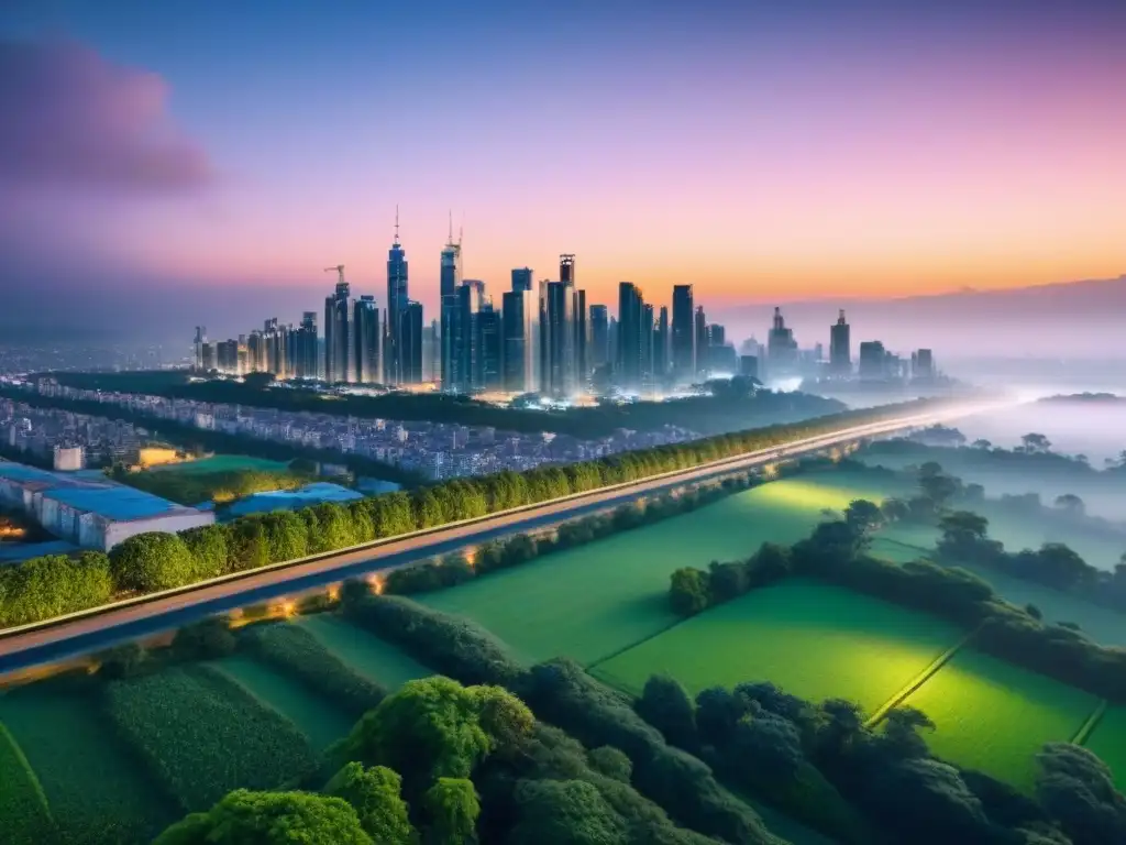 Contraste urbano: tierra vs Vista contrastante de terrenos y propiedades en inversión inmobiliaria internacional