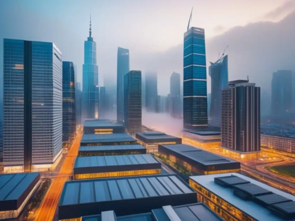 Cityscape vibrante: propiedades urbanas en 8k Vista detallada de una ciudad diversa con rascacielos y edificios residenciales, destacando la propiedad internacional y los impuestos sobre propiedad