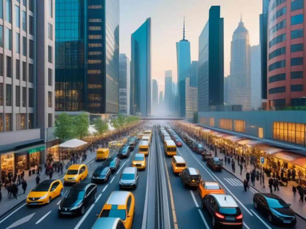 Metrópolis diversa: impacto de la migración en el mercado inmobiliario Vista dinámica de una ciudad diversa con impacto migración interna mercado inmobiliario