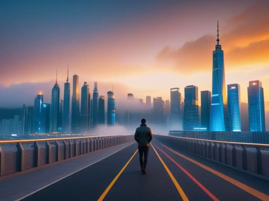 Skyline futurista: modernidad y tradición en mercado inmobiliario fronterizo Vista futurista de ciudad fronteriza: modernidad y tradición en el retorno inversión mercado inmobiliario fronterizo