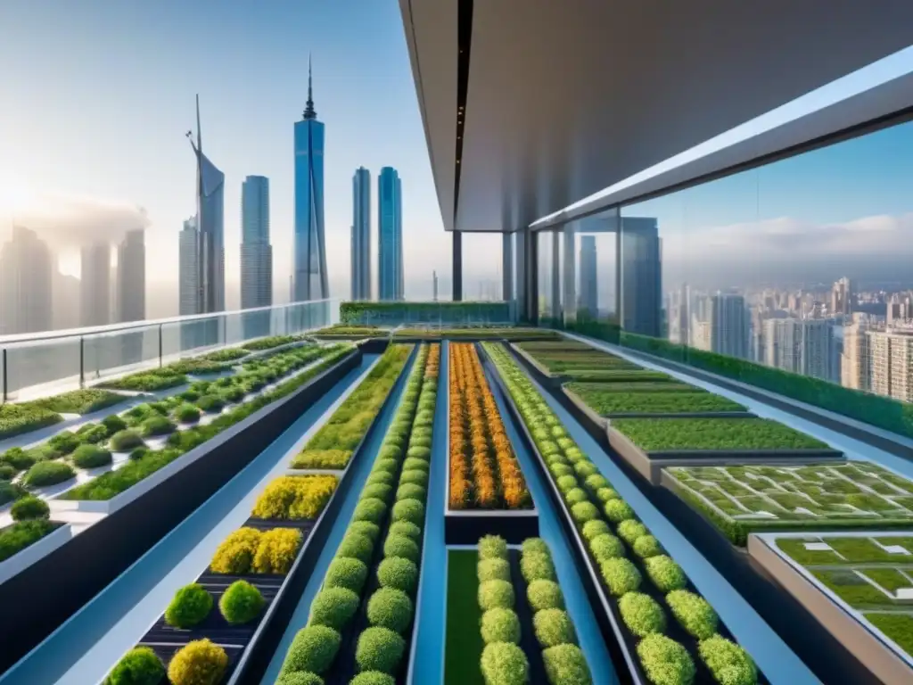 Metrópolis sostenible: diseño ecoeficiente en la ciudad del futuro Vista futurista de ciudad sostenible con rascacielos eco-amigables y urbanismo sostenible inversiones inmobiliarias internacionales