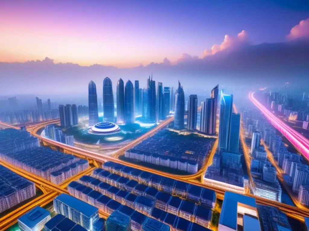 Horizonte futurista: Megaciudad del sudeste asiático en 8k Vista futurista de megaproyectos inmobiliarios en el sudeste asiático