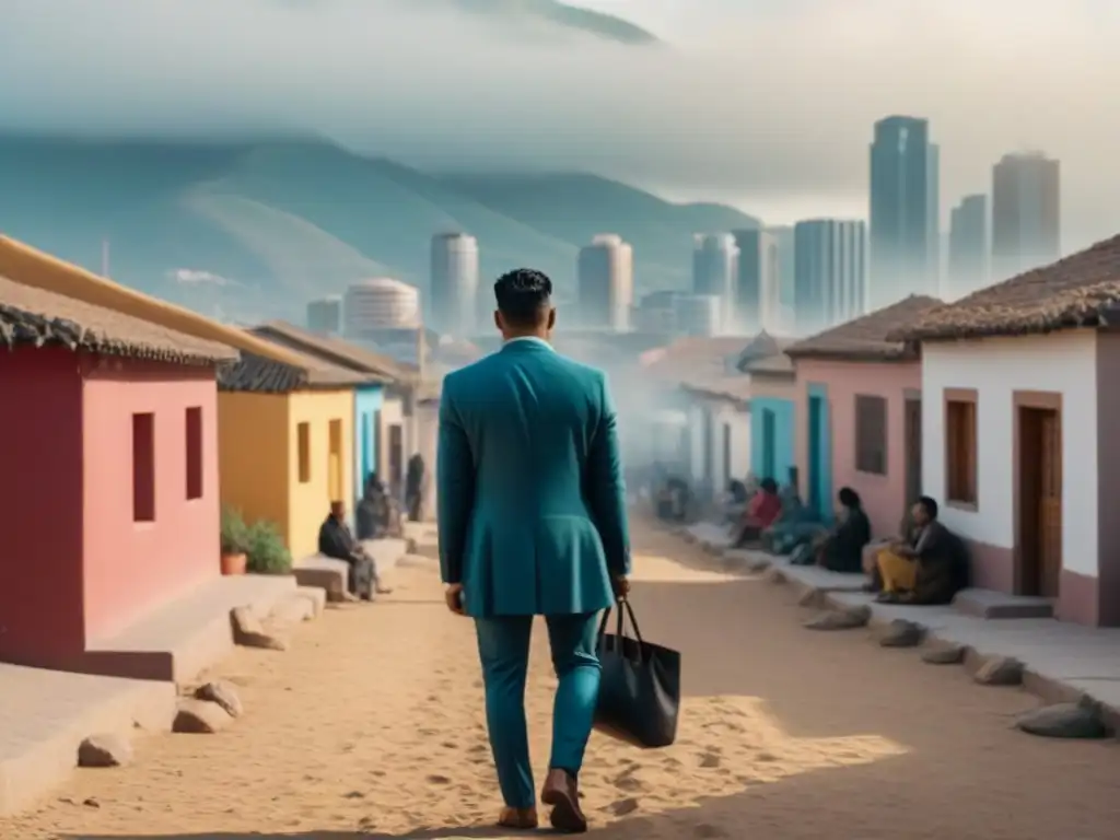 Contrastes urbanos en mercado inmobiliario fronterizo Vista impactante de una ciudad fronteriza con contrastes arquitectónicos, reflejando la inversión en mercados inmobiliarios fronterizos