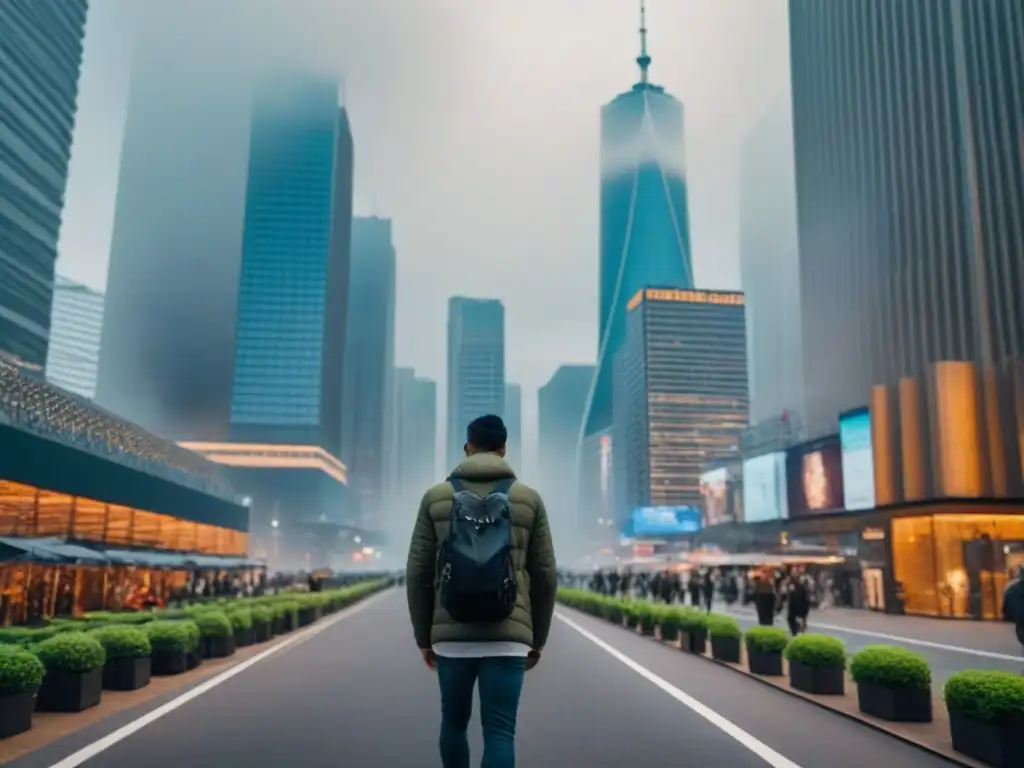Metrópolis moderna: paisaje urbano vibrante en 8k Vista impactante de la ciudad con modernos rascacielos y diversidad urbana, reflejando el impacto en rentabilidad bienes raíces