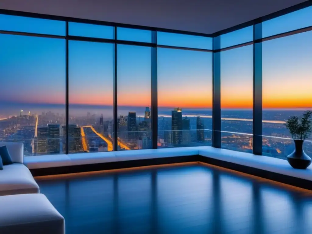 Penthouse moderno de lujo con tecnología virtual Vista interior de un lujoso ático moderno con tecnología de Realidad Virtual en Visitas Inmobiliarias