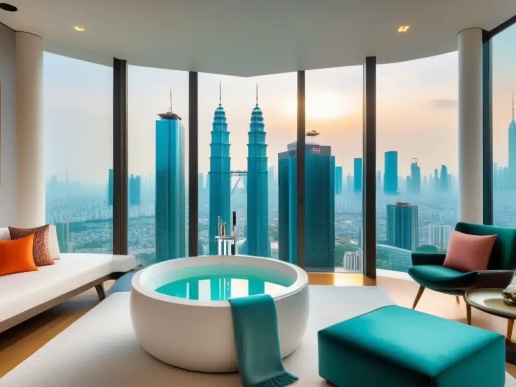 Propiedad de lujo en el corazón de la ciudad: Airbnb de alta gama en Asia Vista panorámica de apartamento de lujo en Airbnb en ciudad asiática