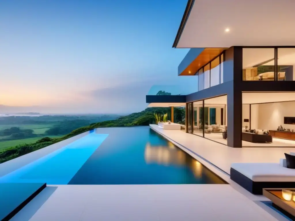Residencia de lujo con vista panorámica y diseño elegante Vista panorámica de mansión de lujo con piscina y áreas de entretenimiento, para 'Mejores estrategias negociación compra mansión'