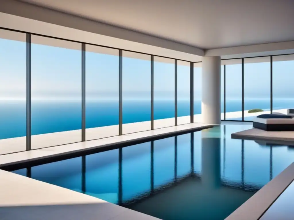 Residencia de lujo con vista al mar: diseño moderno y serenidad Vista panorámica de una lujosa propiedad junto al mar, simbolizando la cúspide de la Planificación Patrimonial Inmobiliaria Internacional