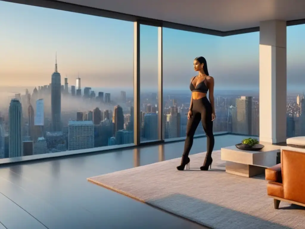 Vista panorámica de lujoso ático moderno en la ciudad, perfecto para construir imperio inmobiliario Millennials