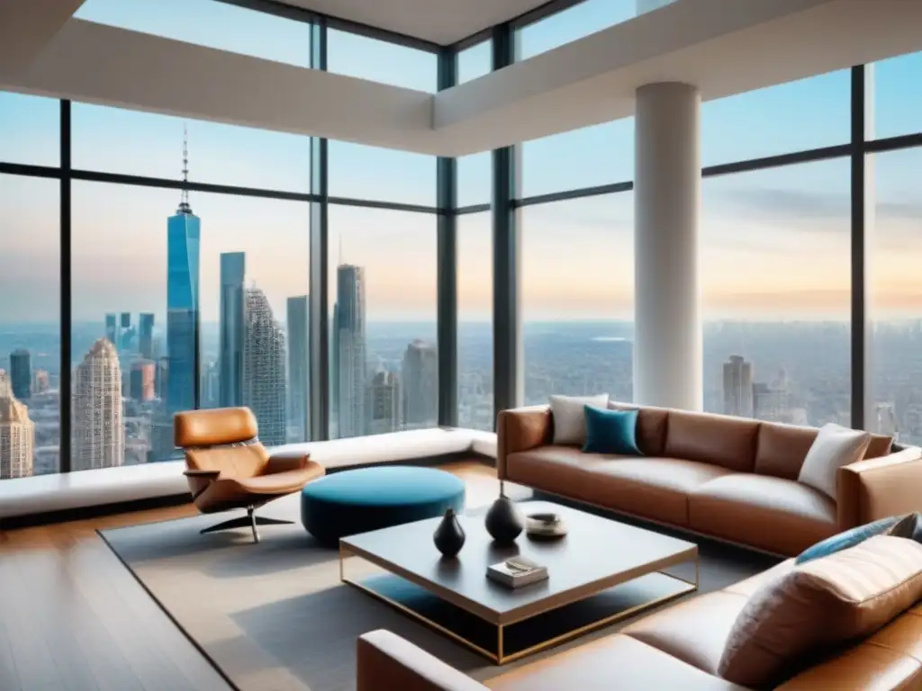 Ático de lujo para planificar la jubilación en la ciudad Vista panorámica de un lujoso ático con diseño moderno y elegante, ideal para planificación familiar inversión inmobiliaria