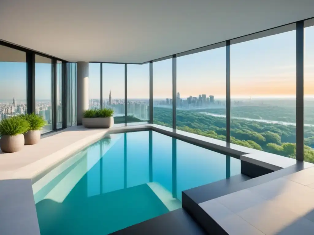 Condominio de lujo con vista panorámica, piscina y diseño sofisticado Vistas urbanas desde lujoso condominio, preferencias inmobiliarias generaciones internacionales