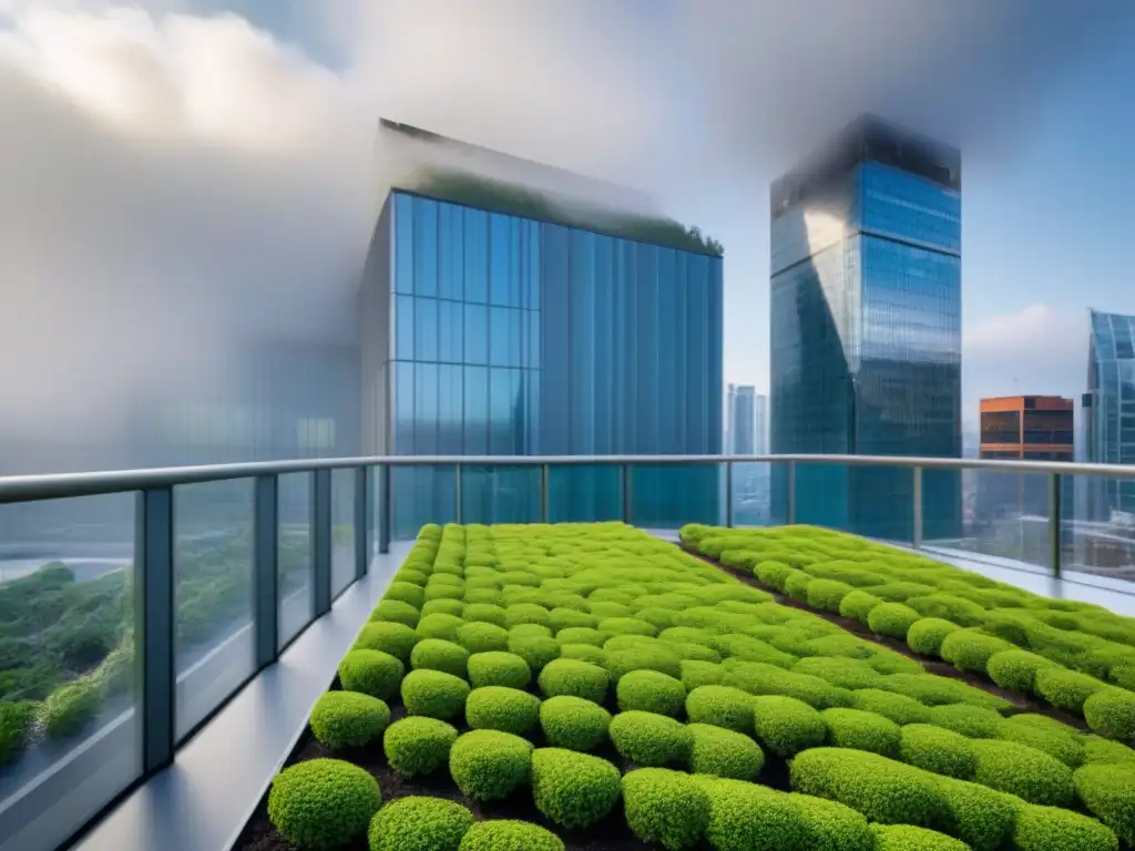 Edificios sostenibles: LEED vs Comparación visual de edificios certificados LEED y BREEAM, con diseños sostenibles y tecnología verde, integrados en la ciudad