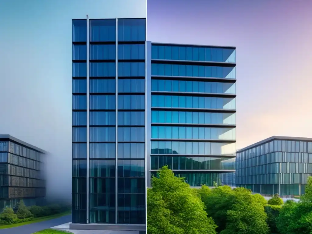 Comparación visual: Edificio LEED vs Comparación visual de edificios certificados LEED y BREEAM