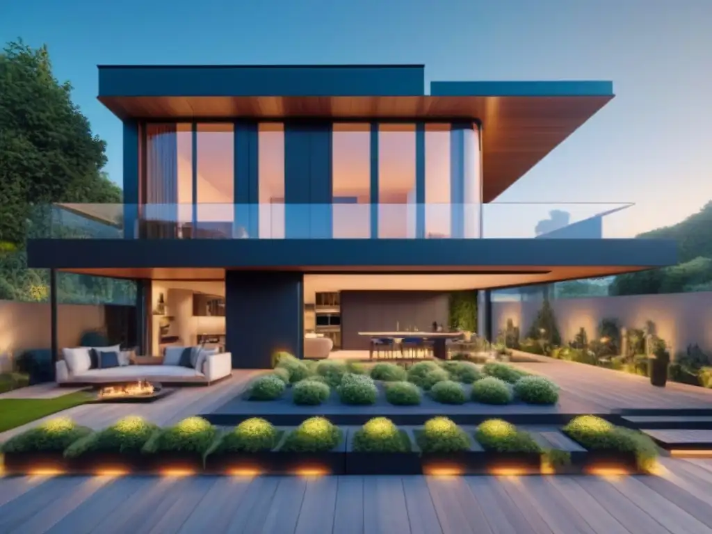 Hogar inteligente sostenible: diseño futurista y tecnología verde Vivienda futurista sostenible con tecnologías verdes en el mercado inmobiliario