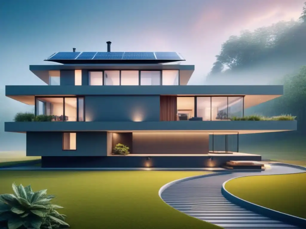 Residencia futurista resistente a desastres naturales Vivienda futurista con tecnología avanzada y diseño resistente a desastres