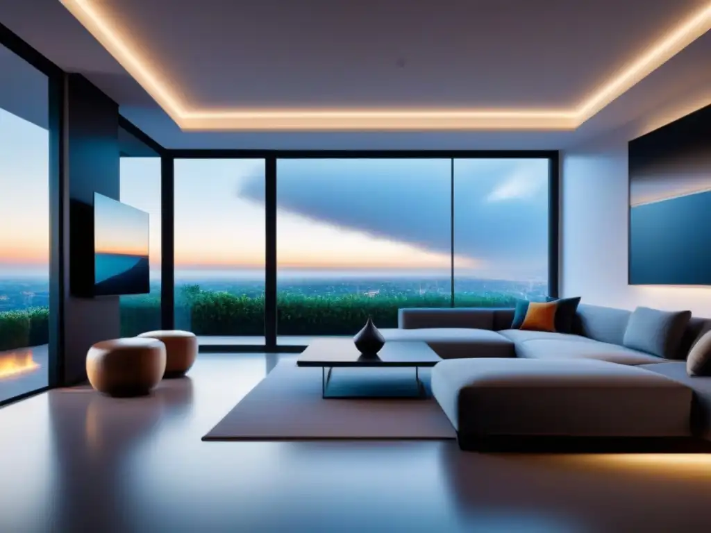 Hogar inteligente futurista: IoT en la vida diaria Vivienda inteligente futurista integrada con IoT en mercado subvalorado