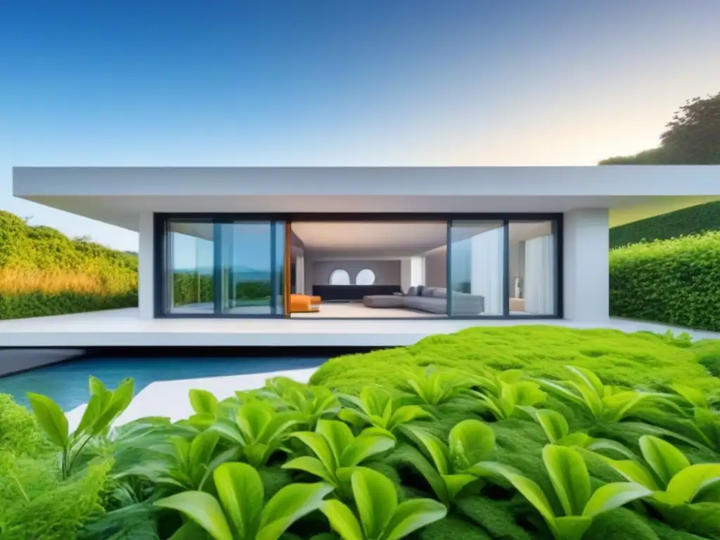 Vivienda moderna con protección contra desastres naturales Vivienda moderna con protección ante desastres naturales en armonía con la naturaleza