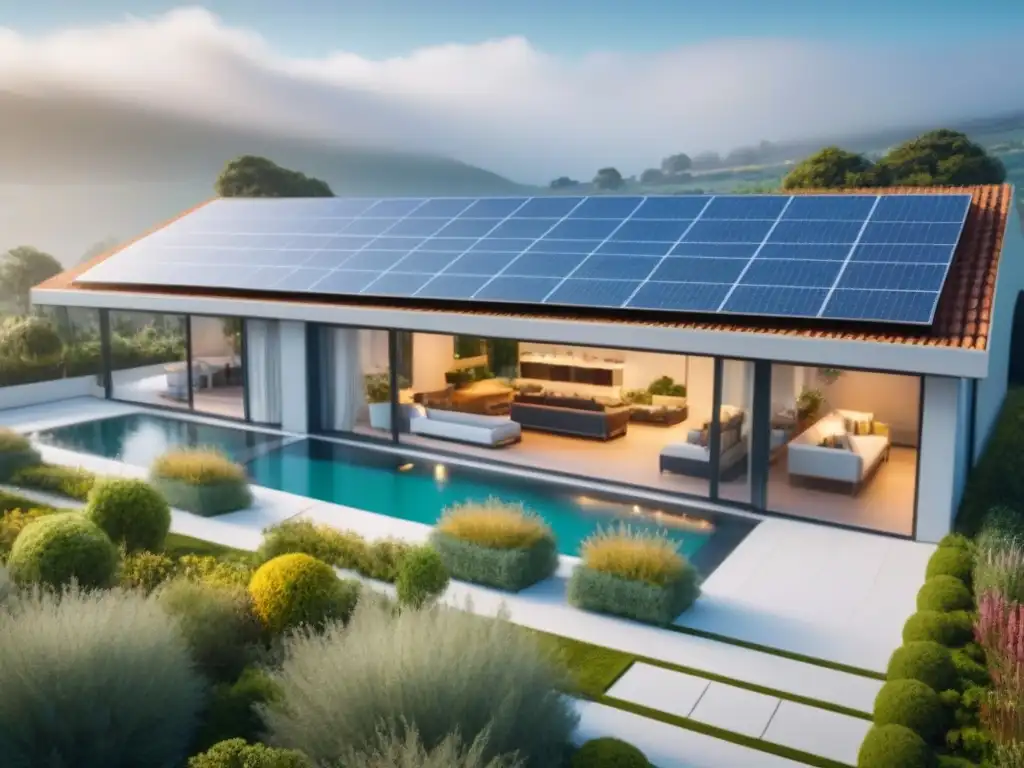 Propiedad sostenible: fusión de tecnología ecológica y modernidad Vivienda sostenible con tecnología inteligente: armonía entre eco-prácticas y innovación